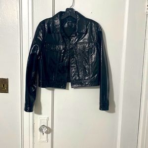 Ksubi womens patent leather cropped jacket pre owned like new perfect condition